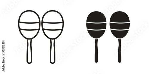 Maracas icon in a simple, black and white style.