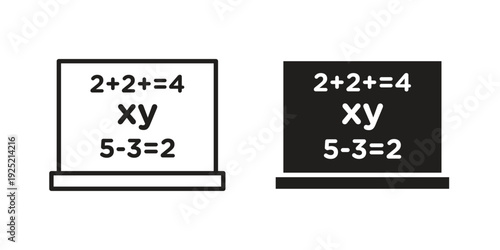 Math class icon in a simple, black and white style.