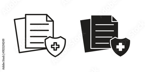 Medical insurance icon in a simple, black and white style.