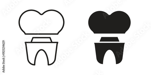 Molar crown icon in a simple, black and white style.