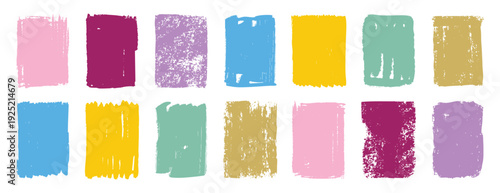 Soft pastel distressed frames for handmade invitation and card projects, gentle brush rectangles in mint, pink, mustard and lavender, cozy craft feel for wedding, birthday and party stationery