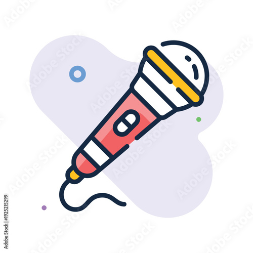 Dynamic outline icon of mic for womens day awareness theme