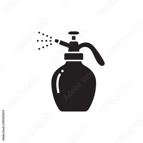 Minimalist Garden Pressure Sprayer Silhouette Vector - Handheld Plant Mister and Watering Tool Icon