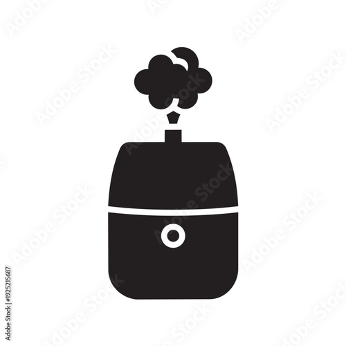Minimalist Desktop Humidifier Silhouette Vector - Essential Oil Diffuser and Air Purifier Icon