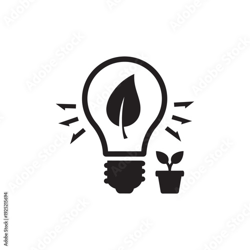 Horticultural Grow Light Silhouette Vector - Indoor LED Plant Lamp and Seedling Graphic