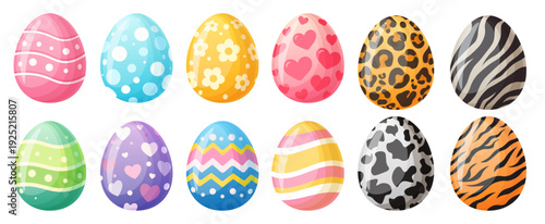 Vector image of painted Easter eggs in honor of the bright spring holiday of Easter. Element for your design.