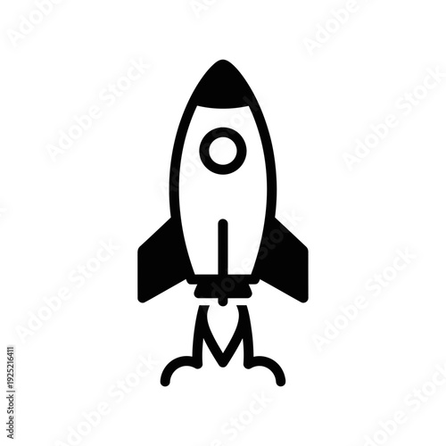 Rocket Launching Into Space Icon