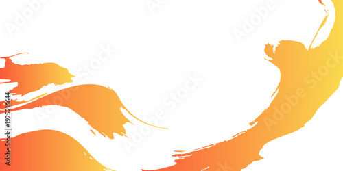 Vector Abstract brushstrokes in vibrant shades of orange and yellow, creating a dynamic and artistic visual effect, with a smooth gradient across the design.