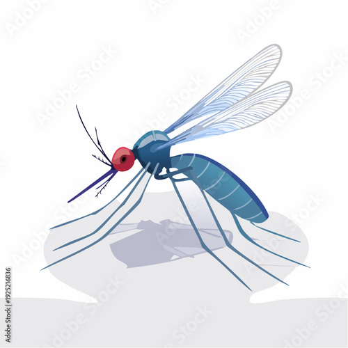 Moustique stylisé coloré – Illustration vectorielle moderne d’insecte