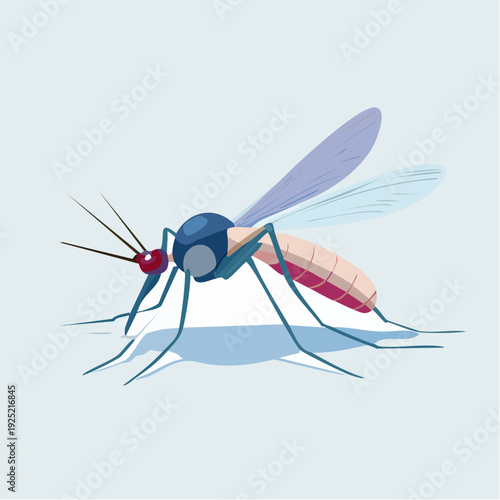 Moustique stylisé coloré – Illustration vectorielle moderne d’insecte