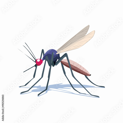 Moustique stylisé – Insecte coloré bleu violet