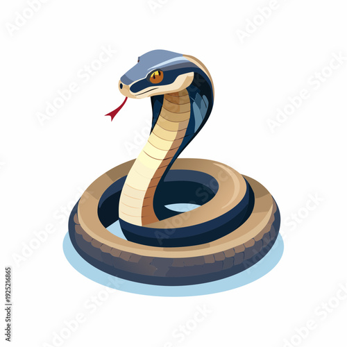 Cobra dressé en illustration stylisée – serpent dangereux en posture d’attaque