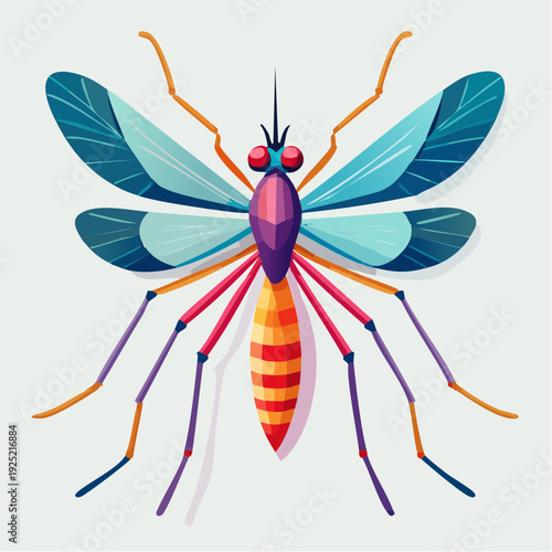 Illustration colorée d'un moustique isolé sur fond blanc