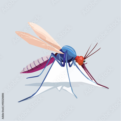 Moustique stylisé – Insecte coloré bleu violet