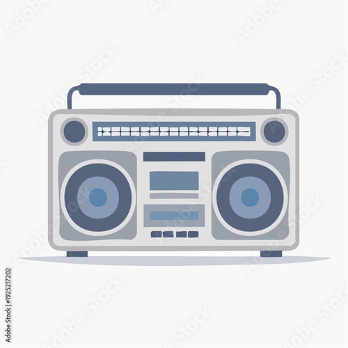 Radio cassette vintage rétro avec enceintes et lecteur cassette