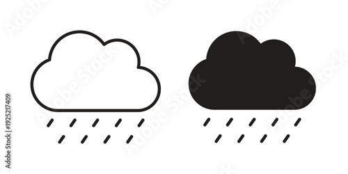 Raining icon in a simple, black and white style.