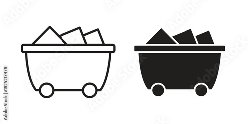 Raw material icon in a simple, black and white style.