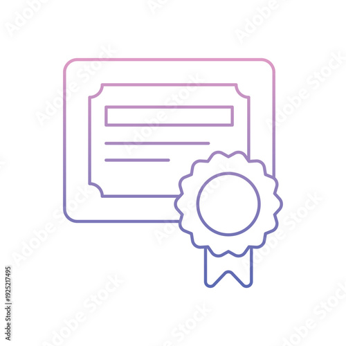 Certification icon clean and modern vector illustration