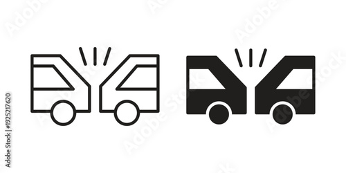 Rear end collision icon in a simple, black and white style.