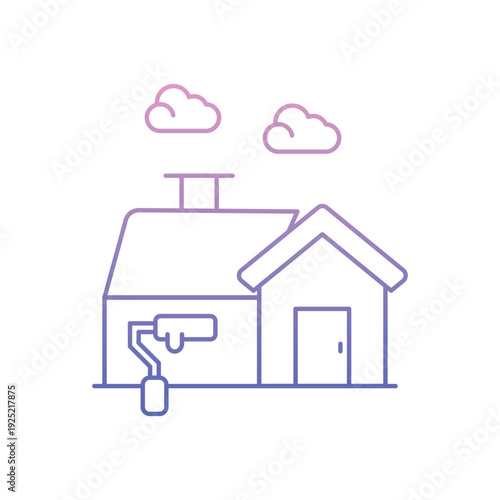 Paint Roller icon clean and modern vector illustration