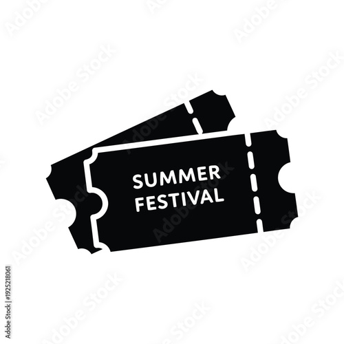 Summer festival tickets vector icon Vector