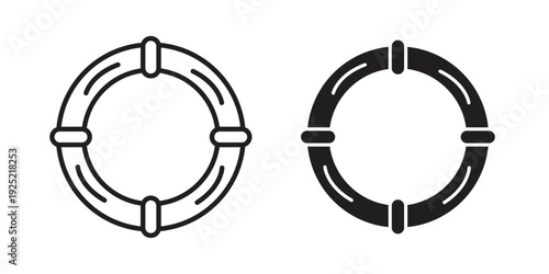 Rubber ring icon in a simple, black and white style.