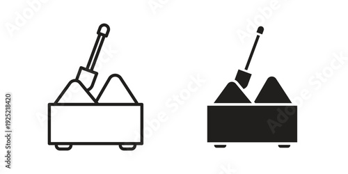 Sandbox icon in a simple, black and white style.