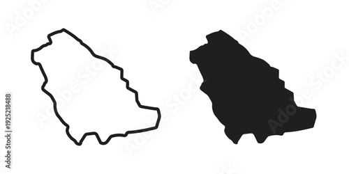 Saudi arabia icon in a simple, black and white style.