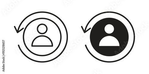 Scrum master icon in a simple, black and white style.