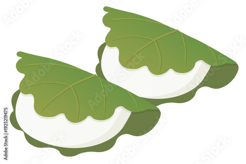 柏餅のベクターイラスト