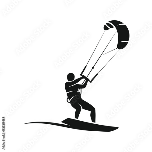 Vector icon of person paraskiting on the beach Vector