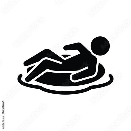 Person relaxing on inflatable float vector icon Vector