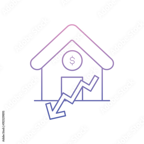 Price Drop icon clean and modern vector illustration