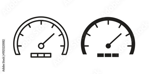 Speedometer icon in a simple, black and white style.