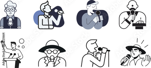 Public Speaking and Communication Icons Collection