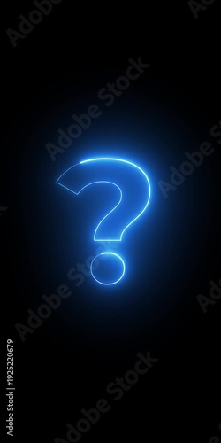 Question mark sign. Question mark icon. asking icon animation. neon line asking icon