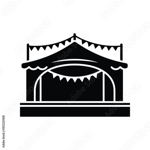 Vector icon of circus tent stage design Vector