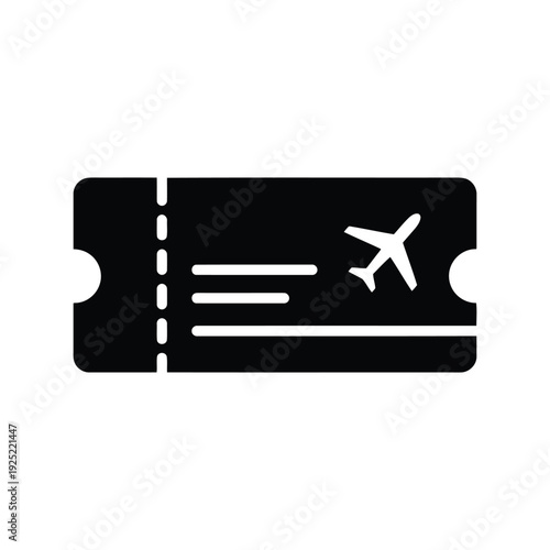 Airplane ticket vector icon, travel, flight, pass, vector illustration Vector