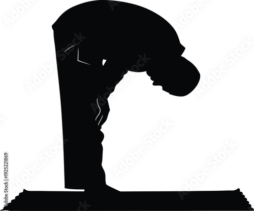 Silhouette of a person drinking from a water bottle depicted in vector