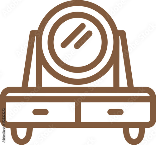 Vector of a stylish vanity mirror with drawers and a sleek design