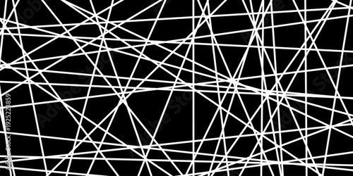 Abstract graphic pattern of chaotic straight line strokes in random layout. This chaotic straight line look adds visual chaos to a geometric style.