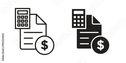 Accounting icon in a simple line art style. EPS10