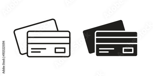 ATM card icon in a simple line art style. EPS10