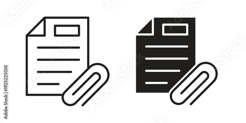 Attach document icon in a simple line art style. EPS10