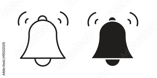Bell icon in a simple line art style. EPS10