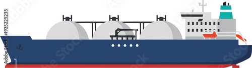 Modern LNG Tanker Ship Vector Illustration for Energy Transport and Maritime Industry