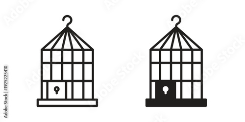 Bird cage icon in a simple line art style. EPS10