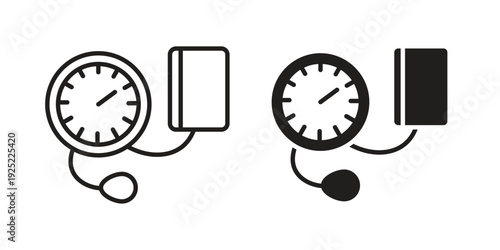Blood pressure meter icon in a simple line art style. EPS10