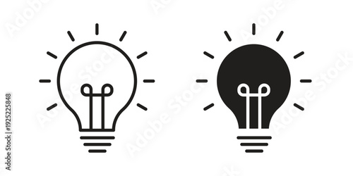 Bulb icon in a simple line art style. EPS10