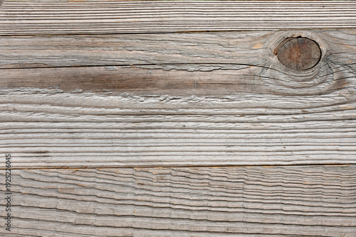 Close-up of a weathered, rough wooden boards surface. Background for design applications.